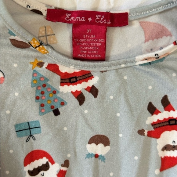 5/$20 EMMA AND ELSA DRESS Christmas Santas Sz 3T Fit & Flare - Picture 3 of 4